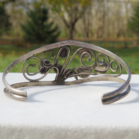 Signed Navajo Azurite Cuff Bracelet & Brooch Shirley Henry - Picture 4 of 8